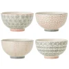 Bloomingville Cécile Schale, Rose, Steingut 4er-Set