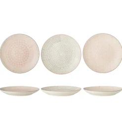 Bloomingville Cécile Teller, Rose, Steingut 3er-Set
