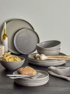 Bloomingville Kendra Geschirr-Set, Grau, Steingut