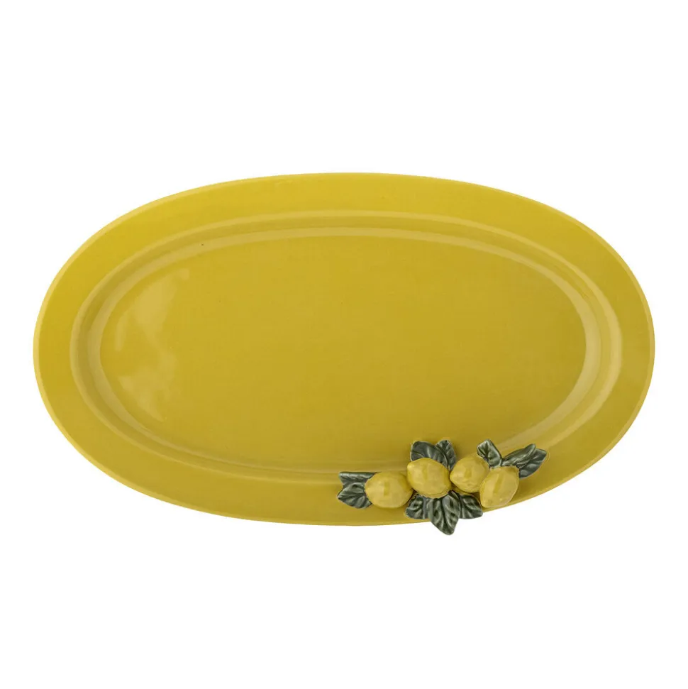 Bloomingville Limone Servierplatte, Gelb, Steingut