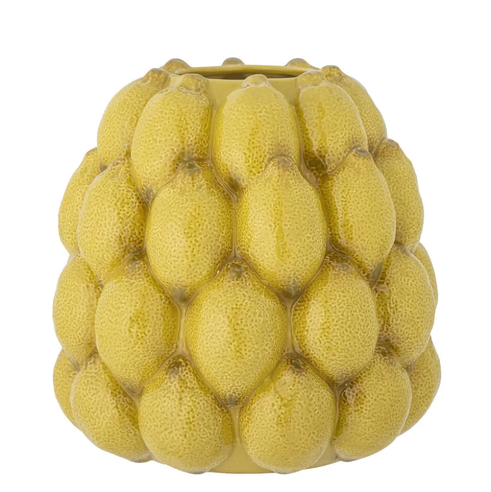 Bloomingville Limone Vase, Gelb, Steingut