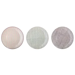 Bloomingville Maya Teller groß, Violett, Steingut 3er-Set