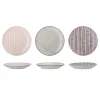 Bloomingville Maya Teller, Violett, Steingut 3er-Set