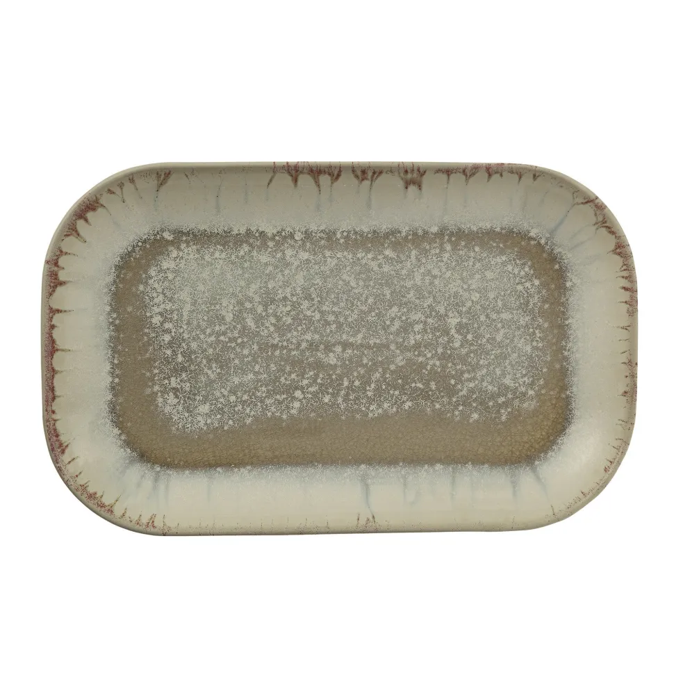Bloomingville Servierplatte Heather braun, Steingut
