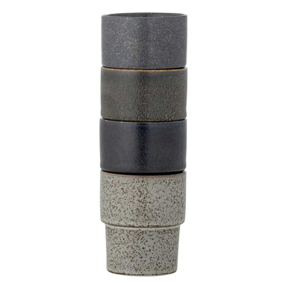 Bloomingville Stapelbarer Steingut Becher Ewan 4er-Set