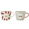 Bloomingville Yule Becher mehrfarbig aus Steingut 2er
