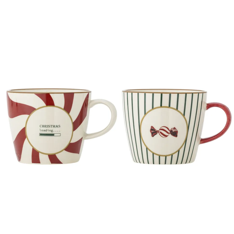Bloomingville Yule Becher mehrfarbig aus Steingut 2er