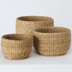 Boltze 3er Set Korb Sophy aus Seegras