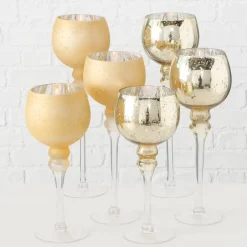 Boltze 3er Set Windlicht Manou silber