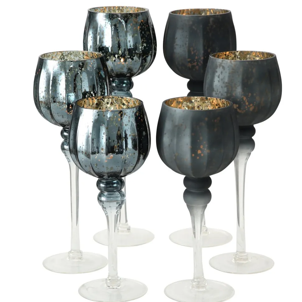 Boltze 3er Set Windlicht Manou silber