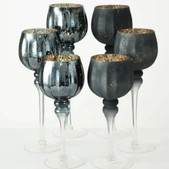 Boltze 3er Set Windlicht Manou silber