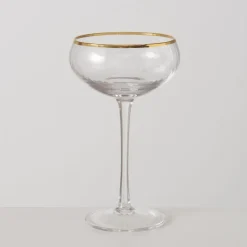 Boltze Sektglas Sofia flach, mit Goldrand