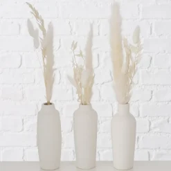 Boltze Vase Bianca mit Samtgras 3er