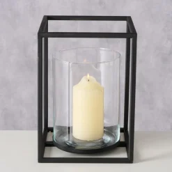 Boltze Windlicht Quantum Metall, Glas