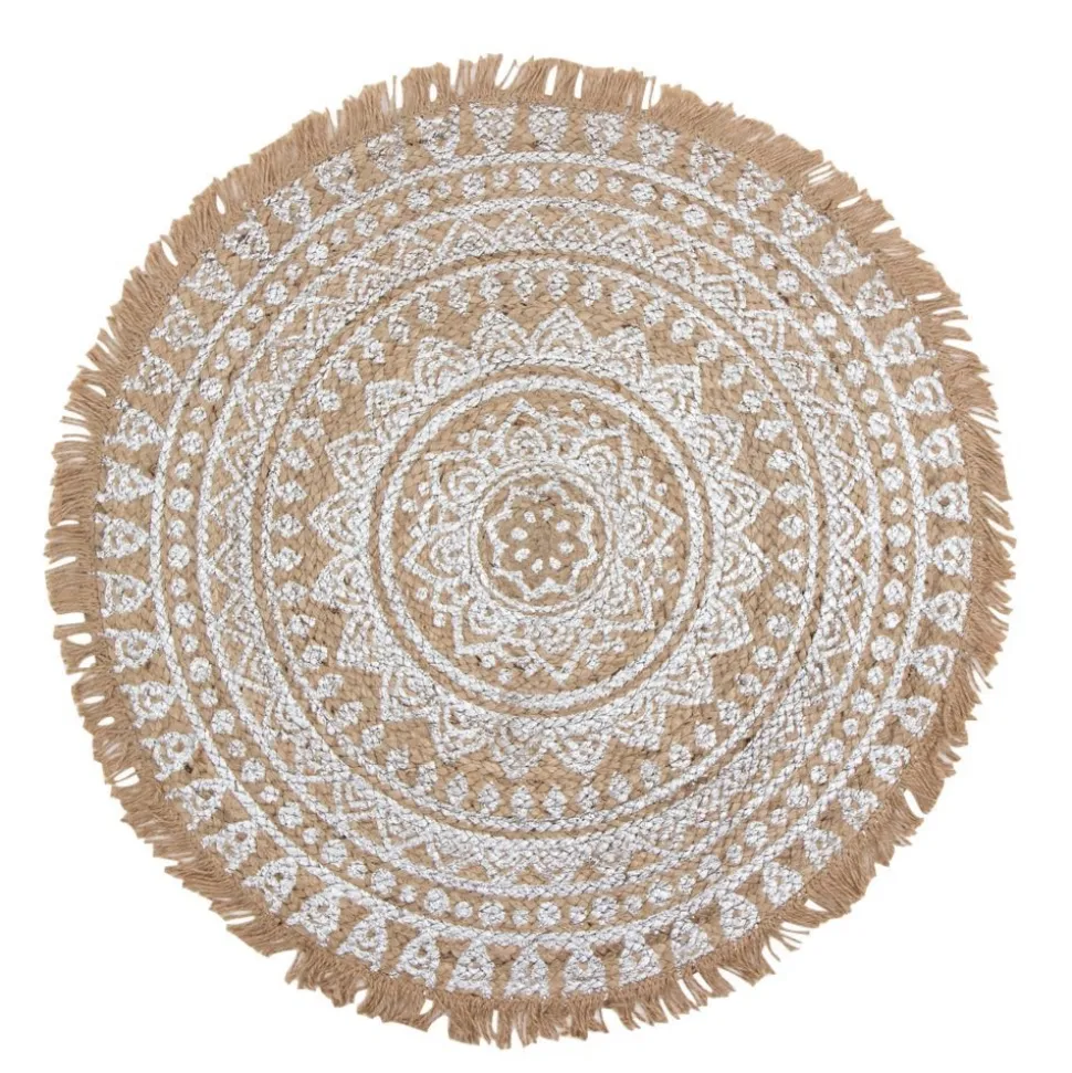 byRoom Teppich aus Jute mit Mandala Print