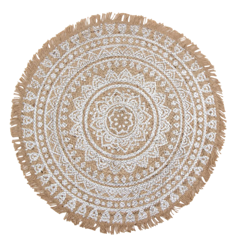 byRoom Teppich aus Jute mit Mandala Print