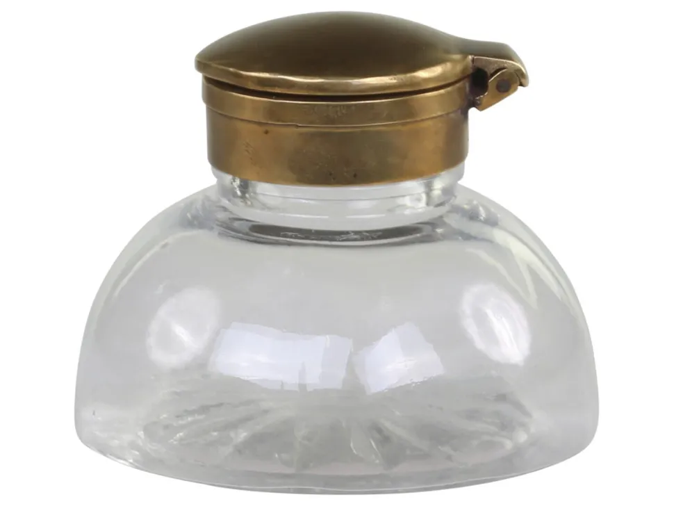 Chic Antique Altfranzösische Mini Vase mit Deckel
