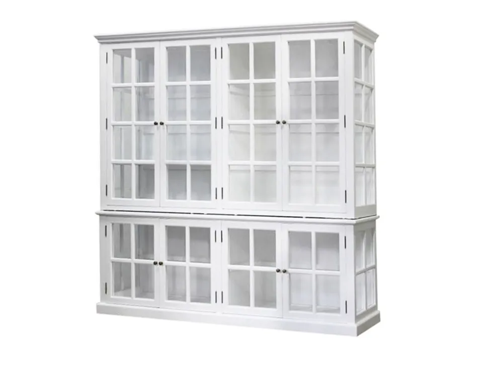 Chic Antique antiker Vitrinenschrank Marseille 8 Türen