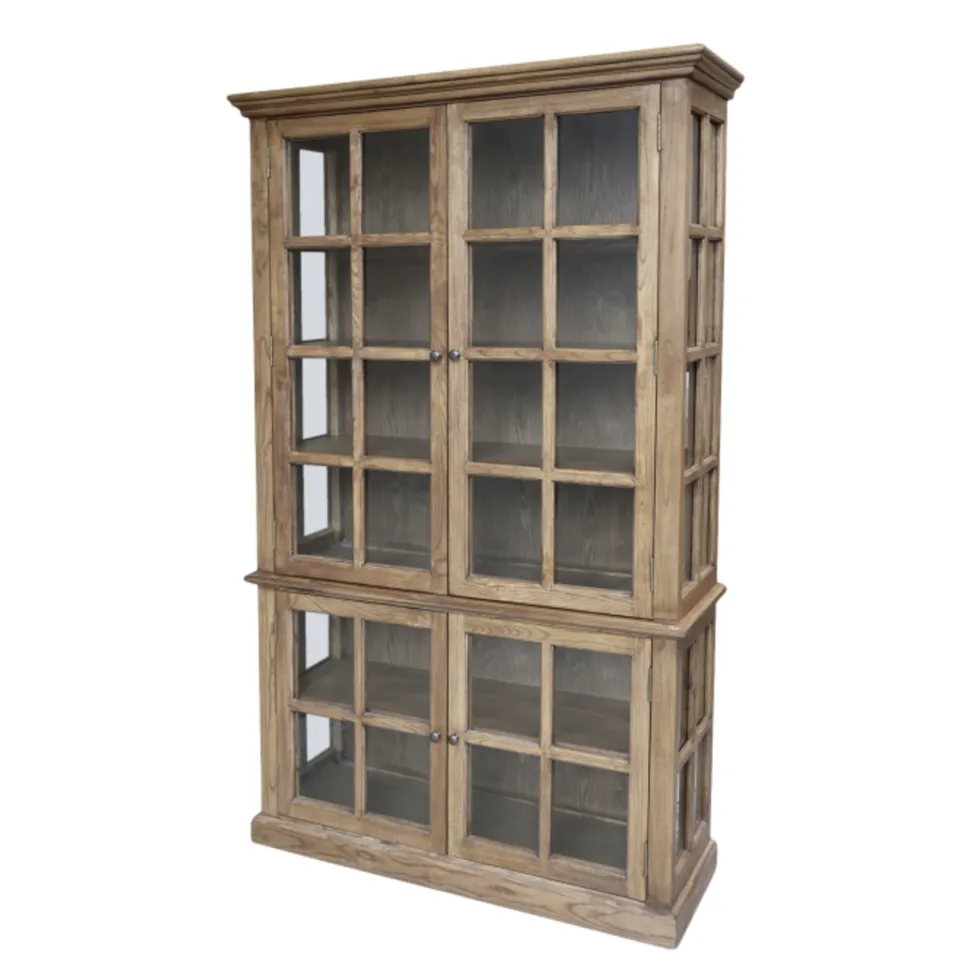 Chic Antique antiker Vitrinenschrank Marseille 4 Türen