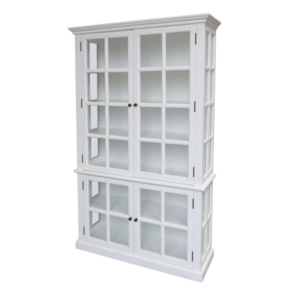 Chic Antique antiker Vitrinenschrank Marseille 4 Türen