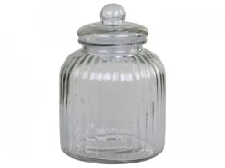 Chic Antique Aufbewahrungsglas mit Rillen und Glasdeckel
