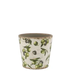 Chic Antique Übertopf Olive mit Olivenmuster