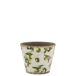 Chic Antique Übertopf Olive mit Olivenmuster
