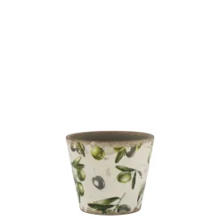 Chic Antique Übertopf Olive mit Olivenmuster