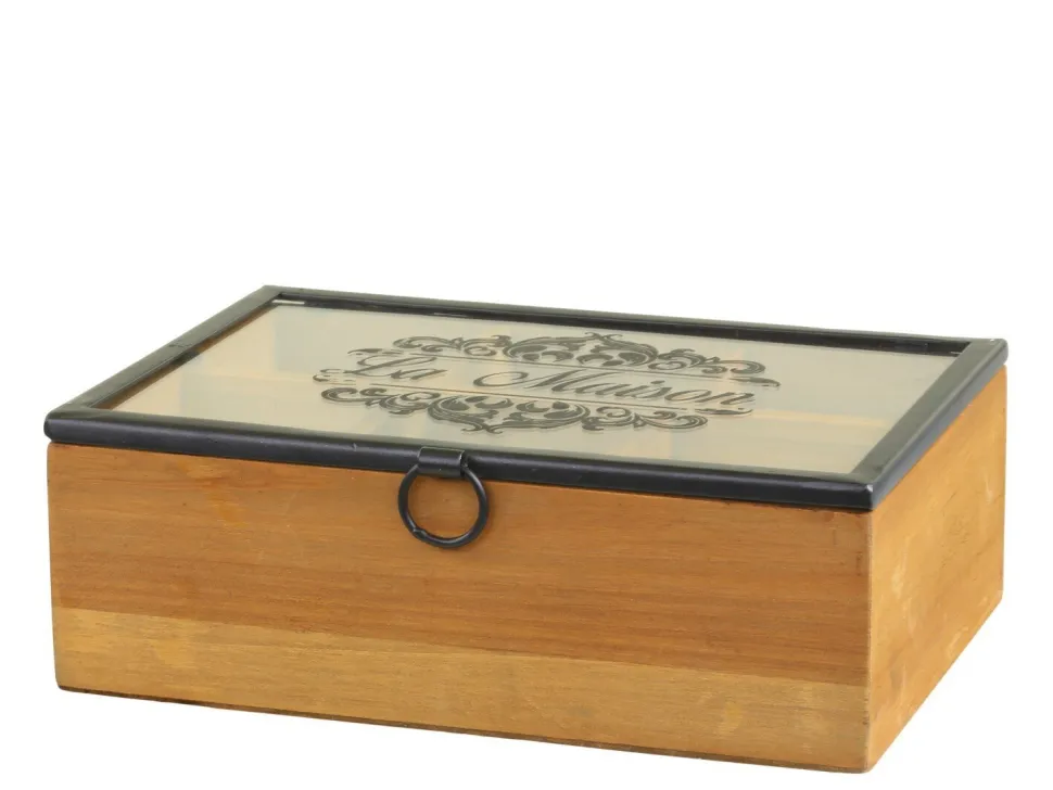 Chic Antique Box mit Druck und 6 Fächern