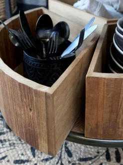 Chic Antique Display auf Rädern mit 3 Regalen und 3 Holzkisten