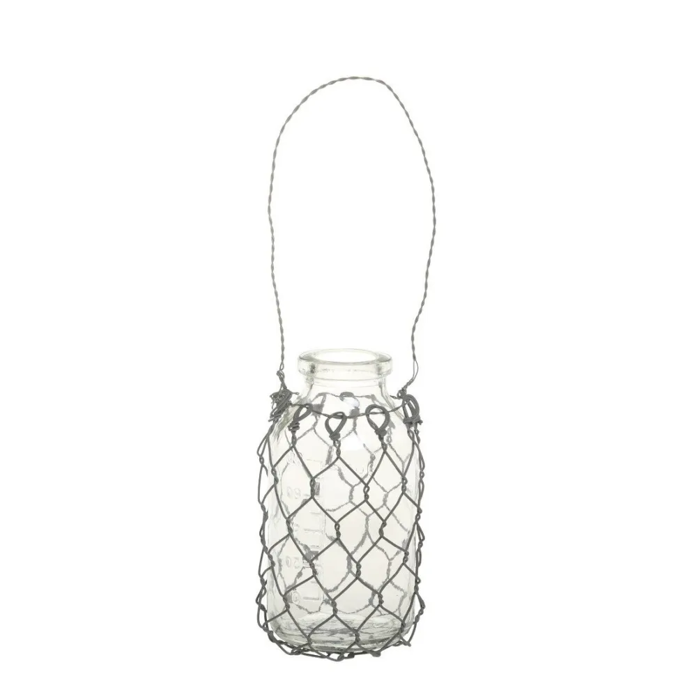 Chic Antique Fil de fer Windlicht aus Glas