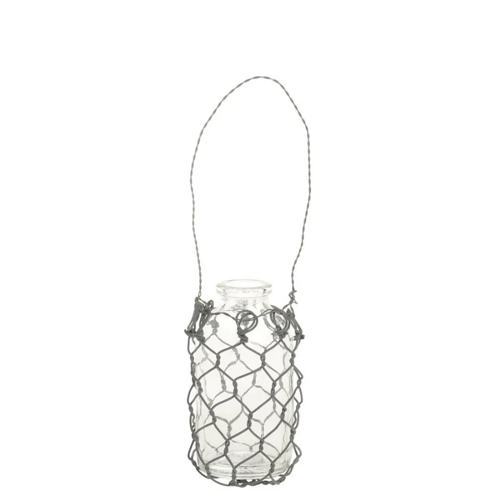 Chic Antique Fil de fer Windlicht aus Glas