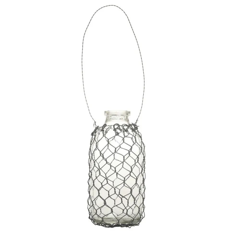 Chic Antique Fil de fer Windlicht aus Glas