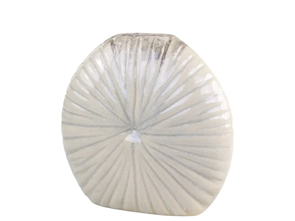 Chic Antique Flache Niort Vase mit Rillen