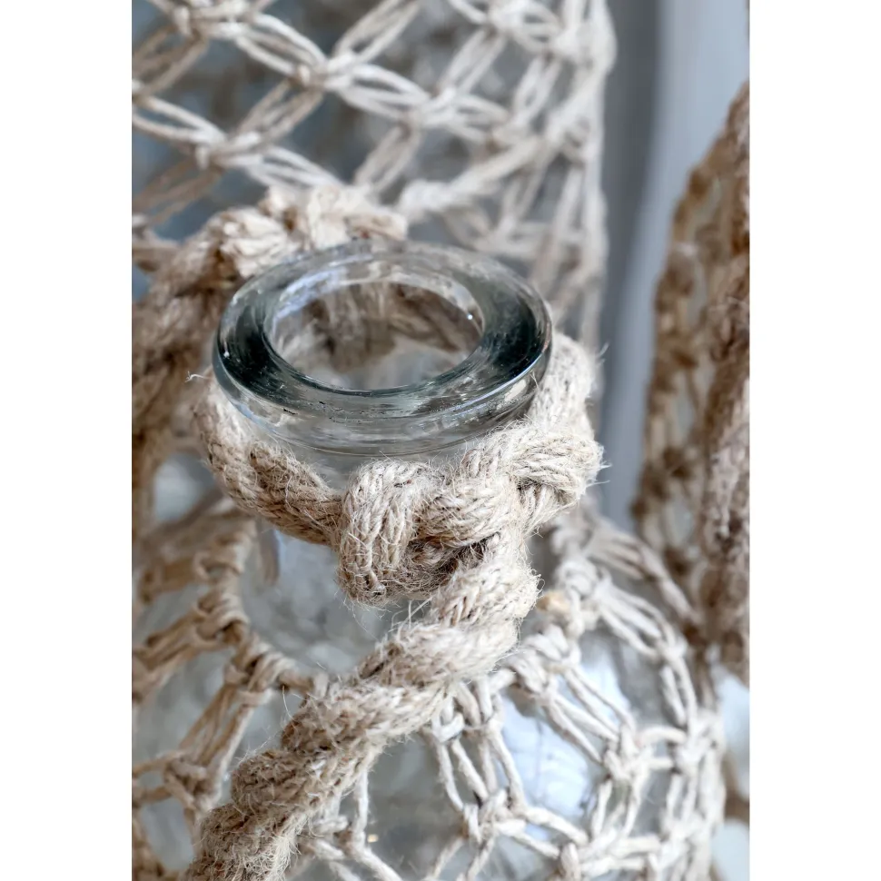 Chic Antique Flasche mit Geflecht und Henkel