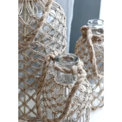 Chic Antique Flasche mit Geflecht und Henkel