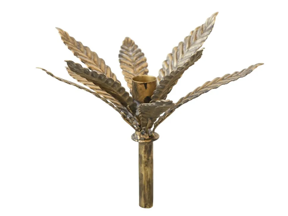 Chic Antique Flaschen Kerzenhalter mit Blättern