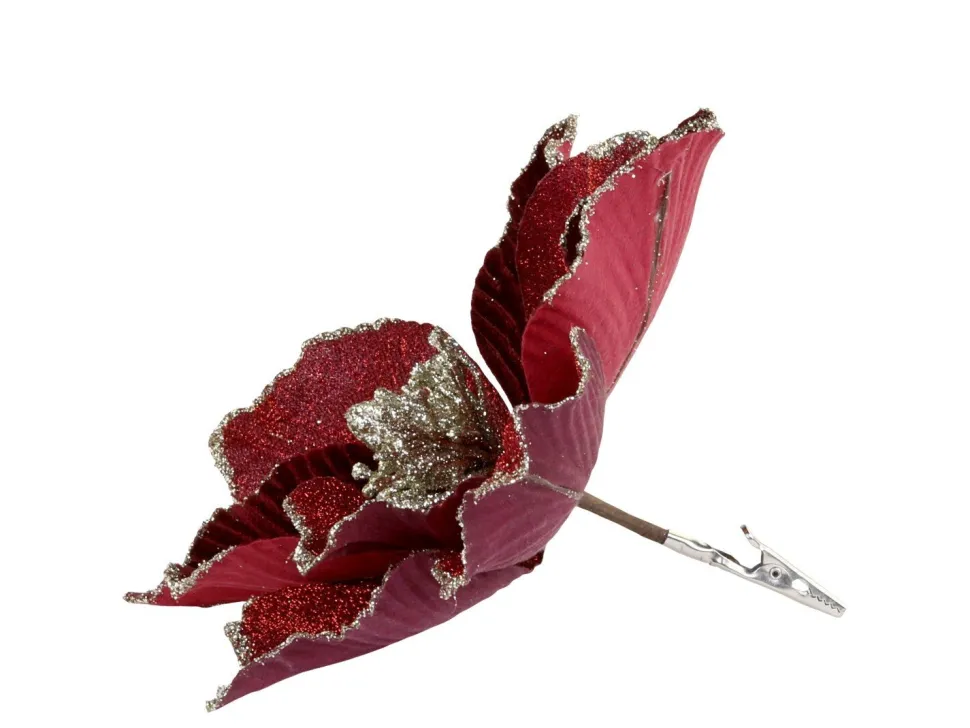 Chic Antique Fleur Blume mit Clips, Tannenbaumschmuck