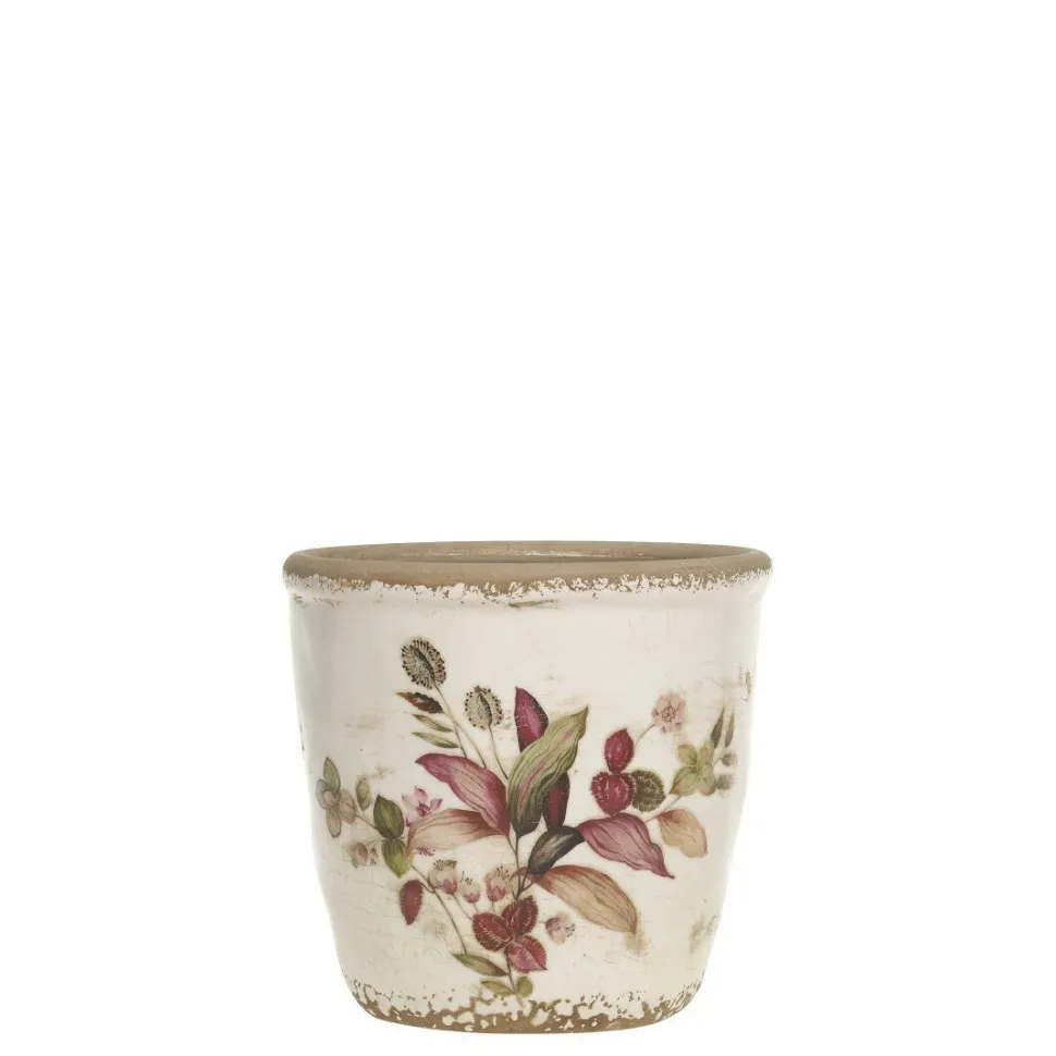 Chic Antique Florac Blumentopf mit pinkem Blumenmotiv