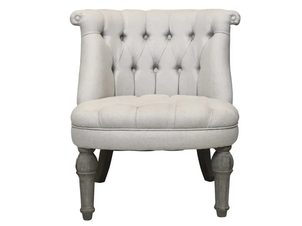 Chic Antique Franz. Sessel in Leinenstoff