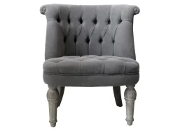 Chic Antique Franz. Sessel in Leinenstoff