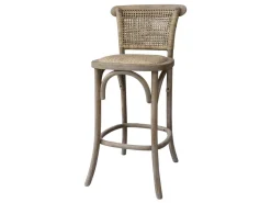 Chic Antique Französischer Barhocker mit Sitz und Rückenlehne