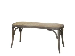 Chic Antique Französische Sitzbank aus Rattan