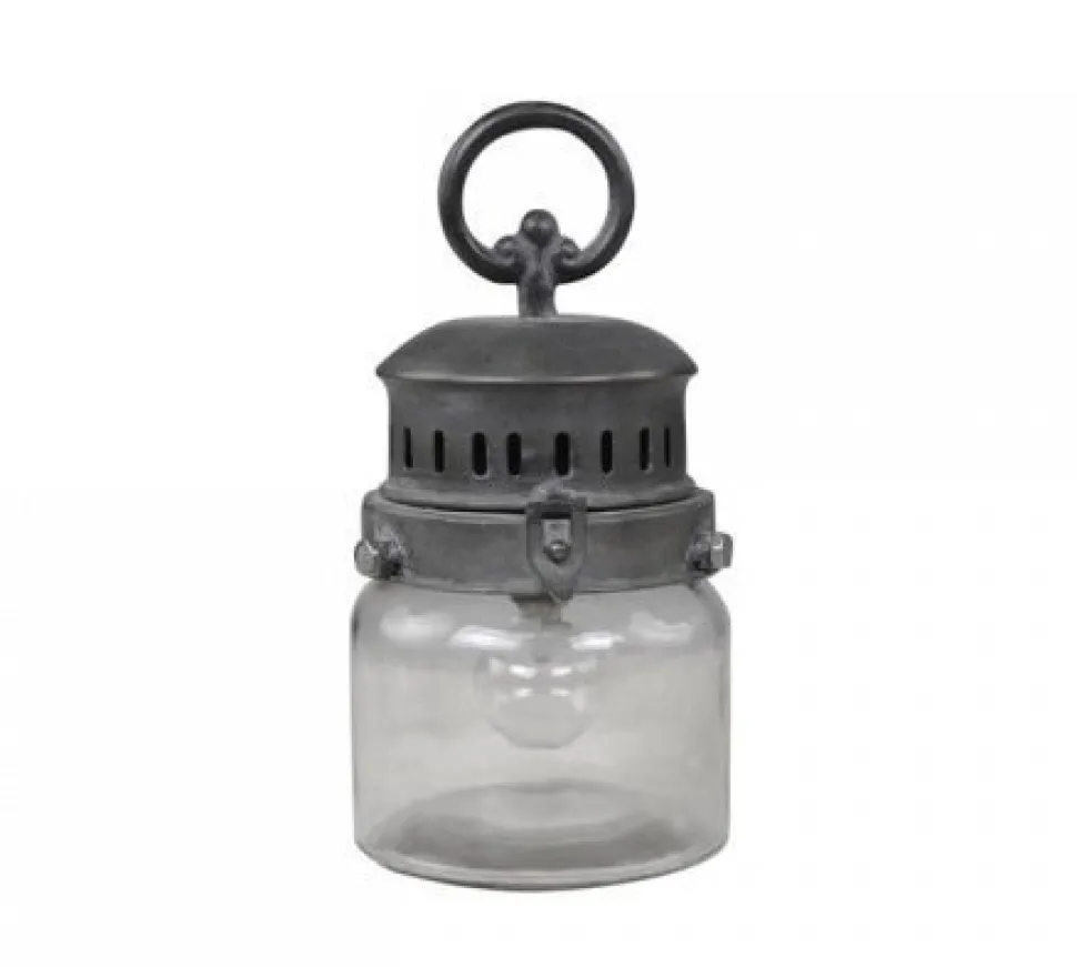 Chic Antique Französische Stalllaterne inkl. Birne und Timer
