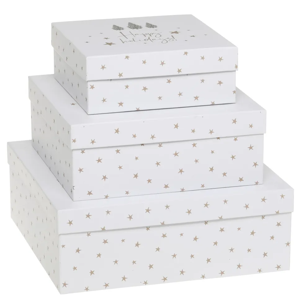 Chic Antique Geschenkbox 3er-Set mit Sternen