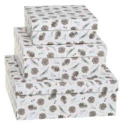 Chic Antique Geschenkbox 3er-Set mit Zapfen