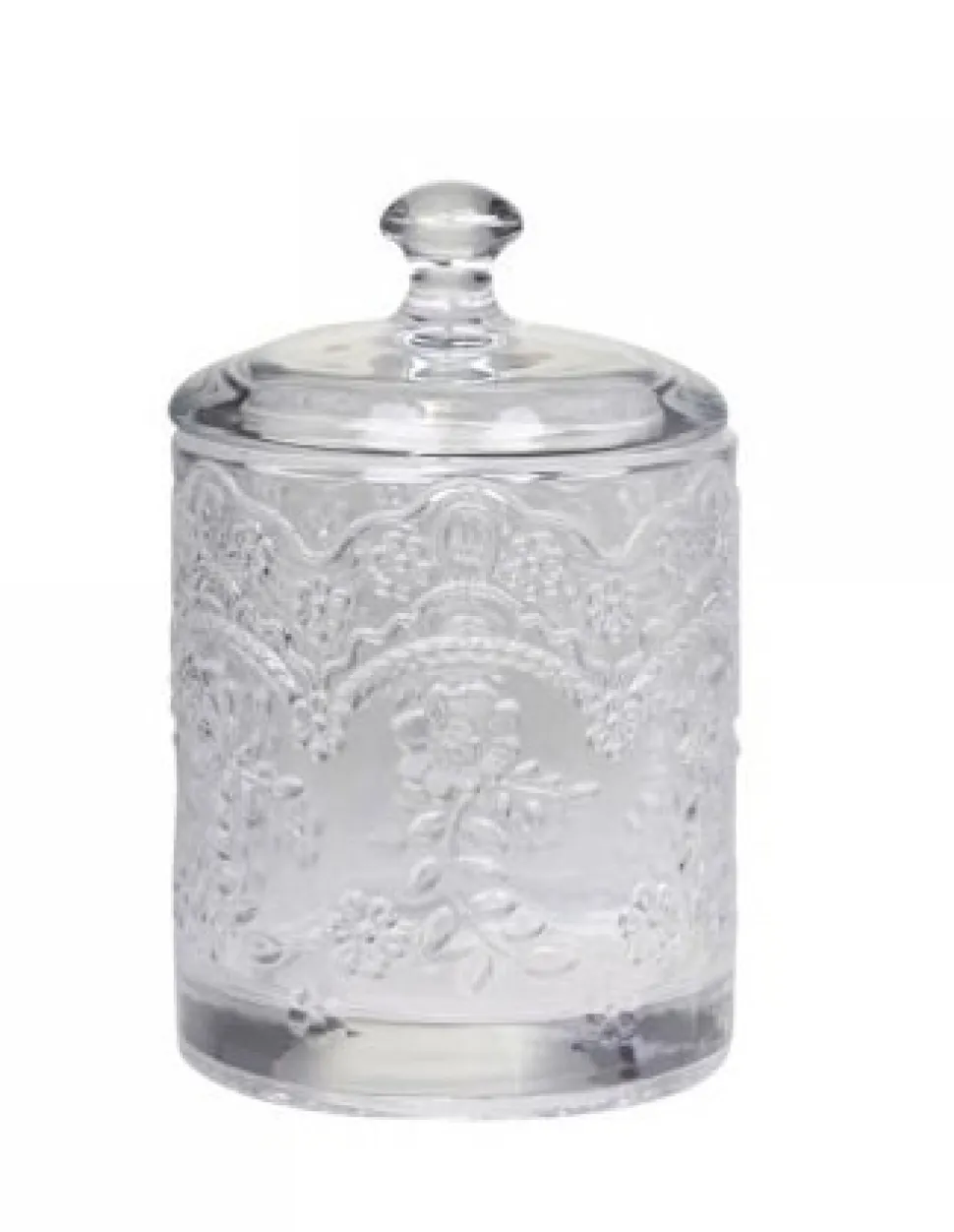Chic Antique Glas Behälter mit Muster und Deckel