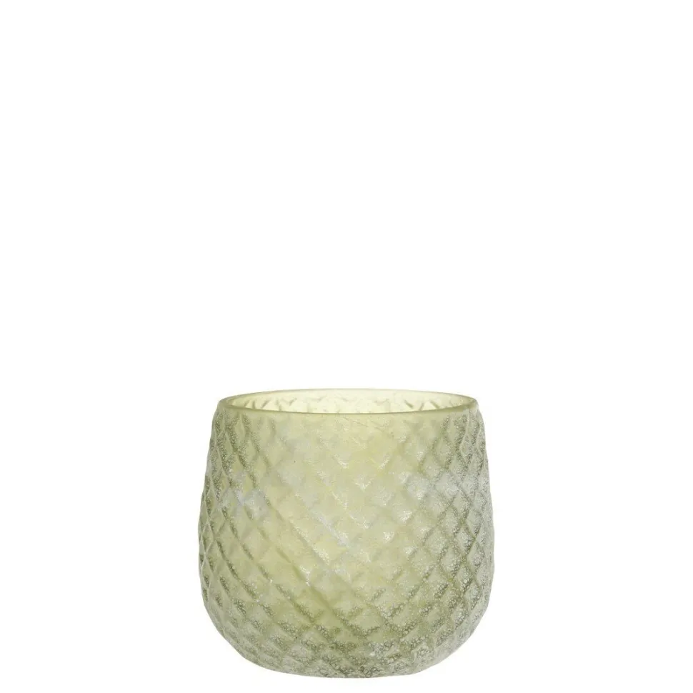 Chic Antique Glas Teelichthalter mit Muster