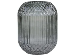 Chic Antique Glasvase kariert mit Rillen