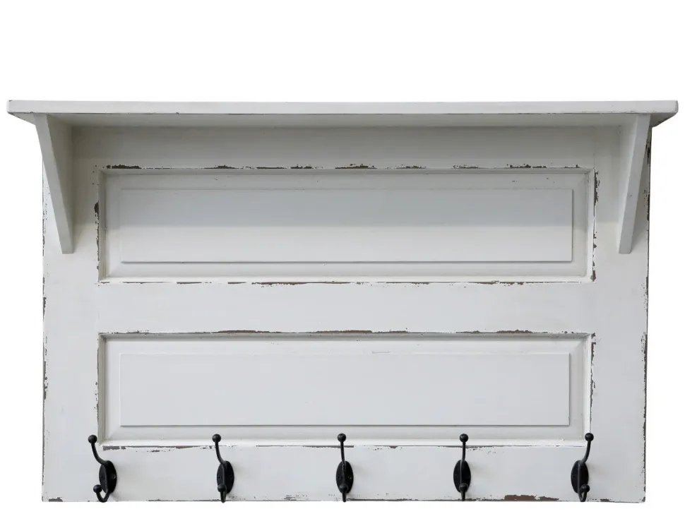 Chic Antique Hakenleiste mit Regal und 5 Haken